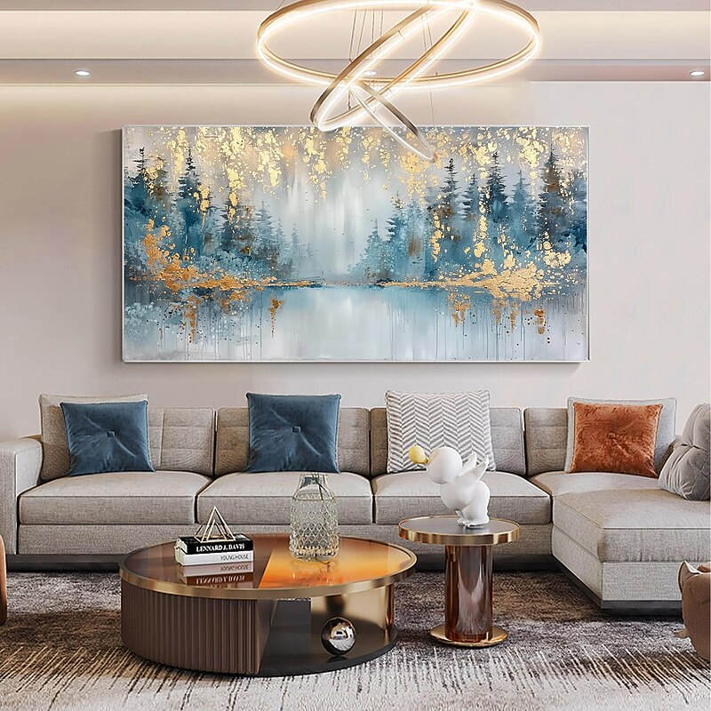 Manual Handmade Oil Painting Hand Painted Horizontal Panoramic Abstract Landscape Modern Realism Rolled Canvas (No Frame)2