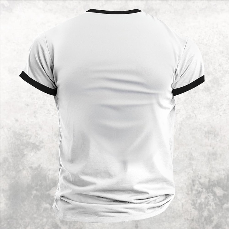 Halloween Men's Skull Flame Motorcycle T Shirt Short Sleeve T shirt 3D Print Half Zip Shirt Retro Vintage Street Casual Daily Black Orange Summer Spring Clothing Apparel S M L XL XXL XXXL3