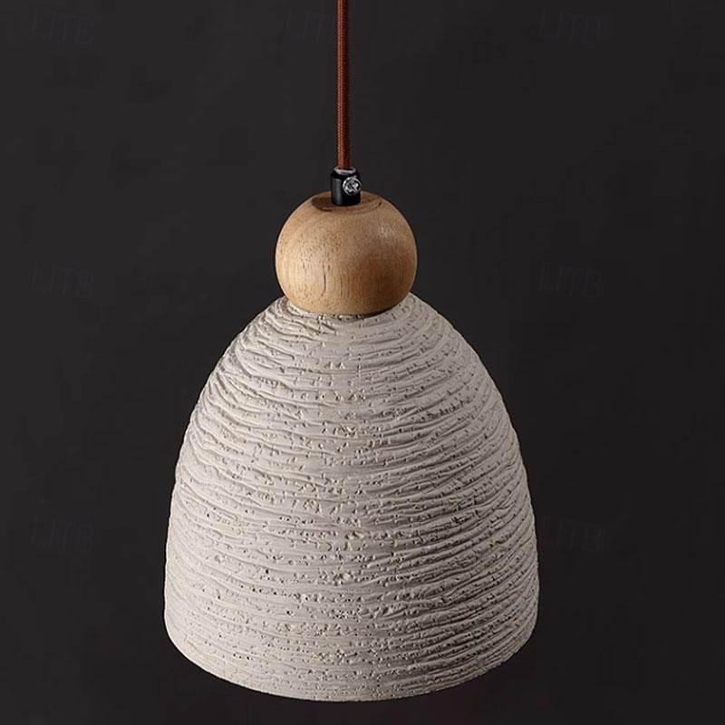 LED Pendant Light Cement Wood 3-Color Light Source 16/20/50/70cm 1/2/3-Light Stylish Modern Industrial Concrete Hanging Light Fixture Japanese Wabi-Sabi Style Dome Cement E27 Pendant Light for Kitchen Dining Bar 85-265V2