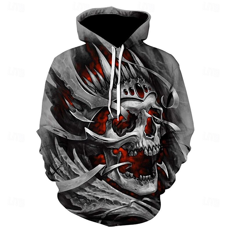 Halloween Skeleton Skull Hoodie Cartoon Manga Anime 3D Front Pocket Graphic For Couple's Men's Women's Adults' Back To School 3D Print Casual Daily2