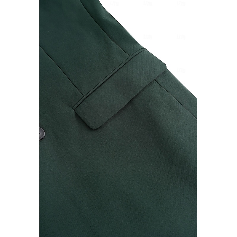 Men's Wedding Party Evening Wear Suits Notch Lapel Burgundy Dark Green Fashion Business Solid Colored Standard Fit 3 Piece Single Breasted Two-buttons4