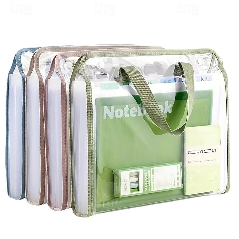A4 Folder Paper Storage Bag Transparent Portable Organ Bag Student Information Storage Bag Multi-layer Large Capacity2