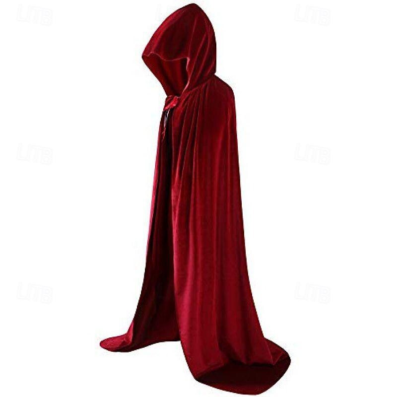 Retro Vintage Punk & Gothic Medieval Hooded Cloak Shawls Witch Ranger Elven Solid Color Fancy Dress Men's Women's Viking Walpurgis Night Halloween Carnival Masquerade Party / Evening Adults' Cloak2