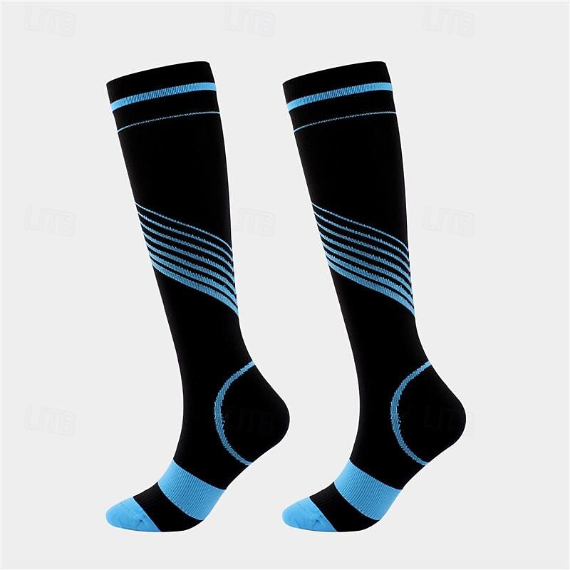 Compression Socks Athletic Sports Socks Running Socks 1 Pair Color Block Men's Tube Socks Anti-Slip Breathable Sweat wicking Comfortable Gym Workout Basketball Running Jogging Cycling Sports Color