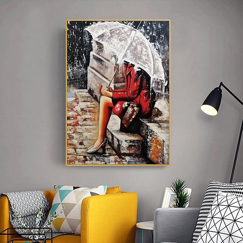 Mintura Handmade Girl Oil Paintings On Canvas Modern Wall Art Room Decoration Abstract Picture For Home Decor Rolled Frameless Unstretched Painting4