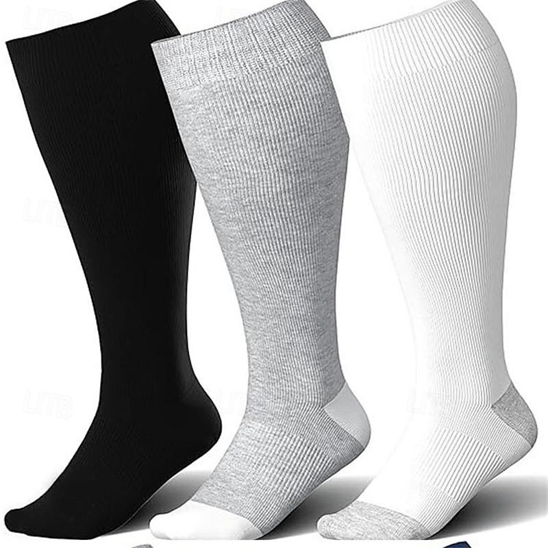 Plus size Compression Socks Athletic Sports Socks Running Socks 1 Pair Basic Tube Socks Breathable Sweat wicking Comfortable Gym Workout Running Jogging Skateboarding Cycling Sports Solid Colored