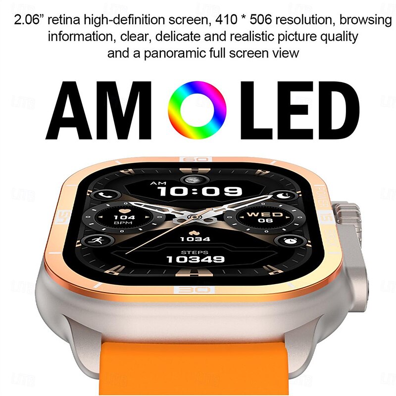 HK96S 2.0 Inch AMOLED Smartwatch Support 100 Sports Modes IP68 Waterproof Smart Watch3