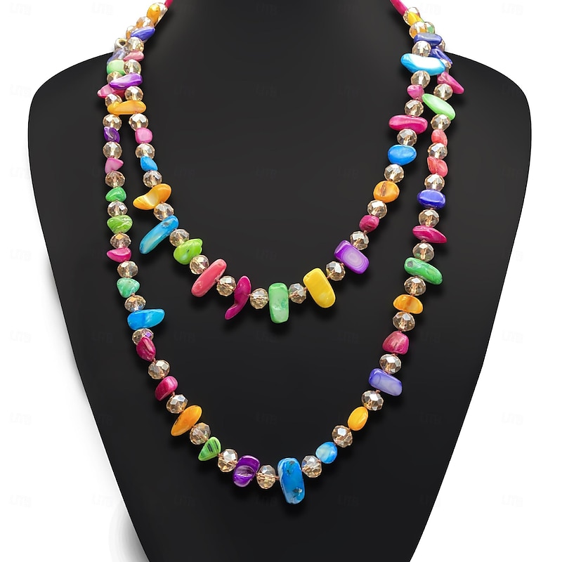 Rainbow Crystal Candy Color 120cm Long Necklace Sweater Chain Niche