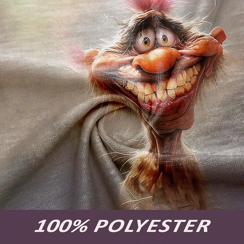 Men's Animal Funny T Shirt Henley Shirt Long Sleeve T shirt 3D Print Crew Neck Shirt Designer Retro Vintage Street Casual Daily Gray Summer Spring Fall Clothing Apparel S M L XL XXL 3XL3