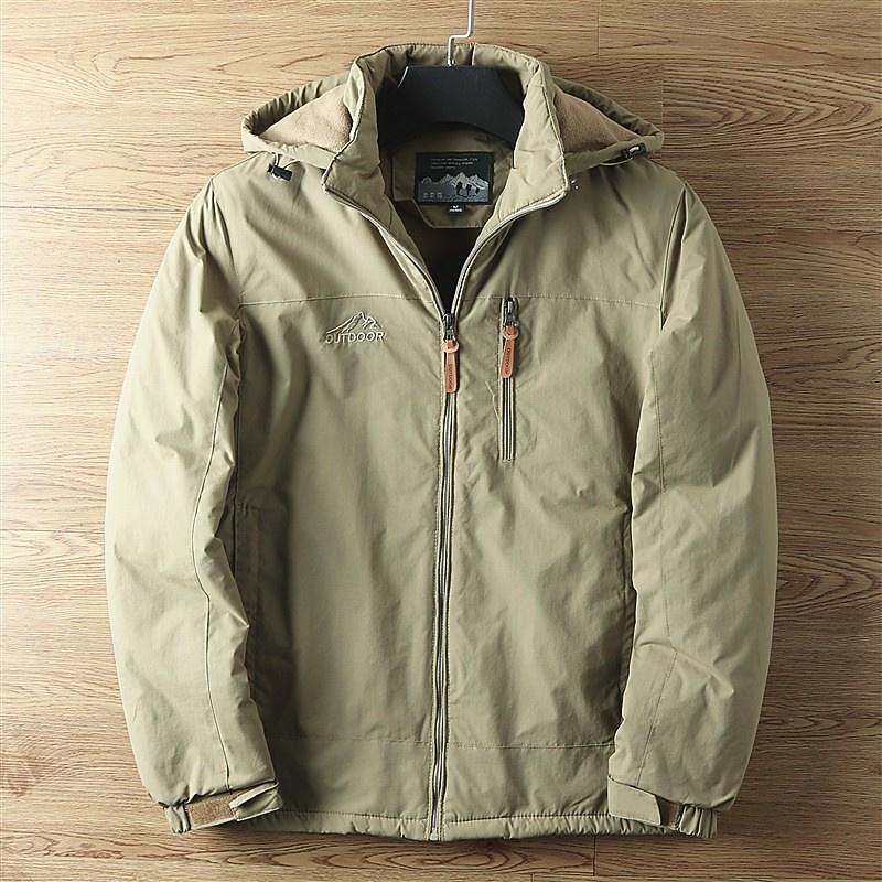 Men's Softshell Jacket Hiking Jacket Rain Jacket Hiking Fleece Jacket Winter Outdoor Thermal Warm Windproof Warm Water Resistant Windbreaker Jacket Traveling Black Army Green Navy Blue Khaki Grey