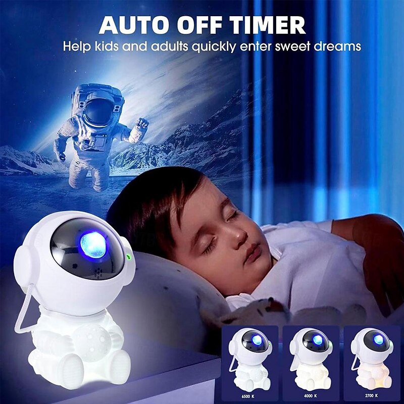Galaxy Projector Stars Lights for Kids2-in-1 Astronaut Star Nebula Projector with Moon Night Light 360 Adjustable Remote Control Galaxy for Kids Christmas Gift Room Decoration Party3