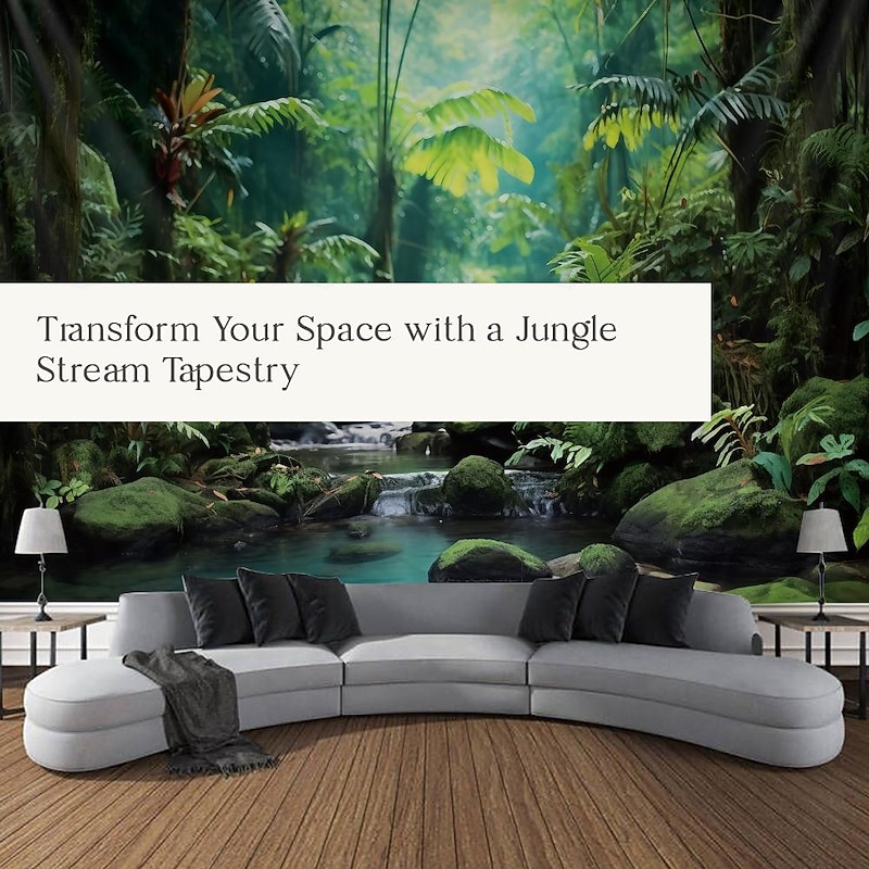 Rainforest Landscape Hanging Tapestry Wall Art Large Tapestry Mural Decor Photograph Backdrop Blanket Curtain Home Bedroom Living Room Decoration2