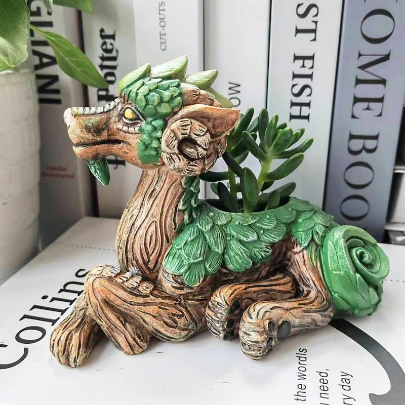 Dragon Succulent Planter, Creative Garden Guardian Statue, Ideal Sculpture & Figurines, Home Decor, Gift2