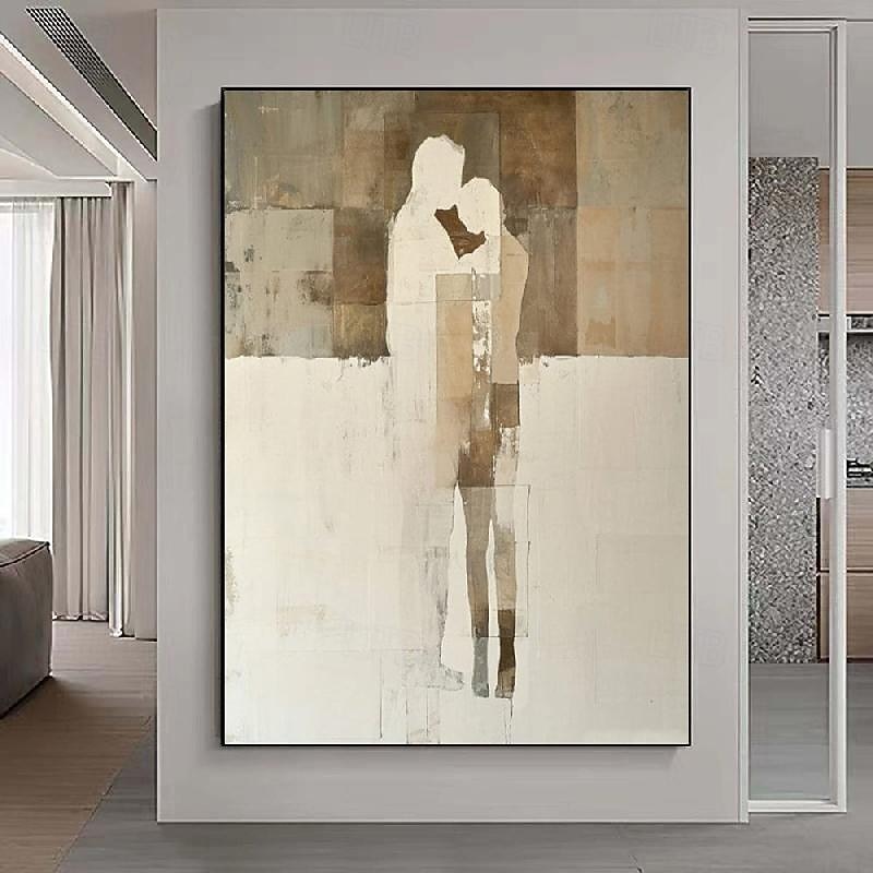 Oil painting handmade Abstract Woman Figure Canvas paintings wall Art Modern Geometric Oil Painting on Canvas Large Minimalist paintings Wall Art paintings for Living Room Bedroom Decor