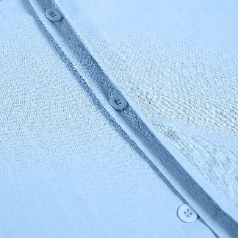 Men's Shirt Linen Shirt Summer Shirt Button Down Shirt Casual Shirt Beach Shirt Plain Vacation Curise Black White Light Green Pink Short Sleeve Lapel Summer Clothing Apparel3