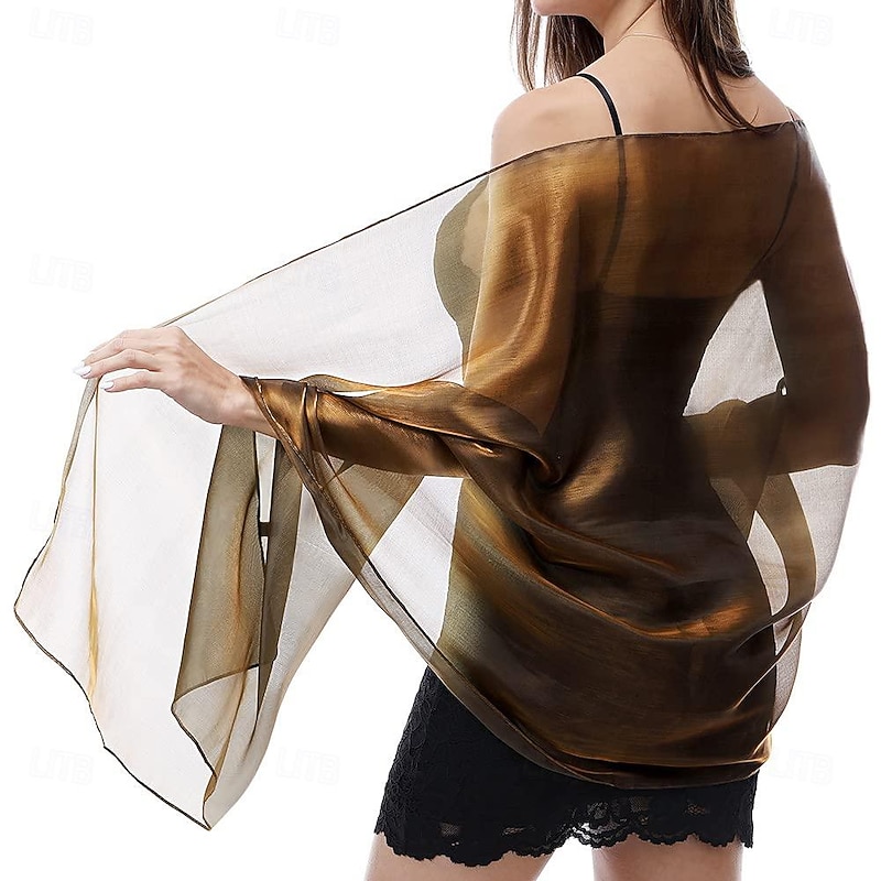 Ladiery Silky Shawls And Wraps For Evening Dresses Women Sheer Soft Bridesmaid Wedding Formal Party Organza Shawl