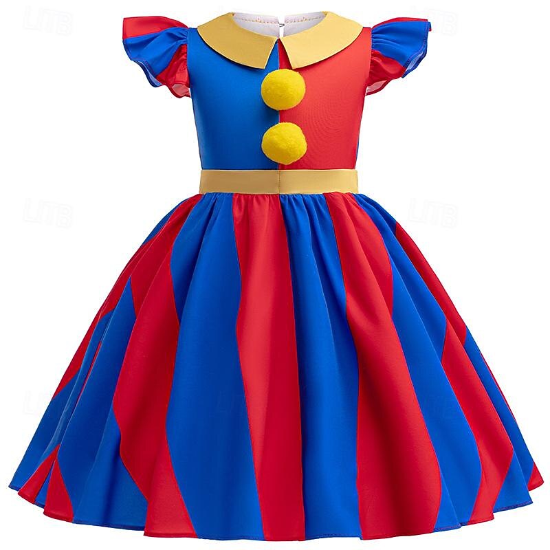 TADC Joker Clown Pomni Dress Costume Cosplay Movie Cosplay for Girls' Kid's Carnival Performance Party4