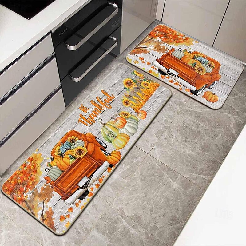 Autumn Pumpkin Truck Area Rug Kitchen Mat Non-Slip Oil Proof Floor Mat Livingroom Rug Indoor Outdoor Mat Bedroom Decor Bathroom Mat Entrance Rug Door Mat3