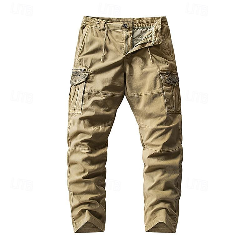 Men's Cargo Pants Cargo Trousers Buttons Multi Pocket Plain Wearable Outdoor Daily Camping & Hiking Fashion Classic Black Army Green