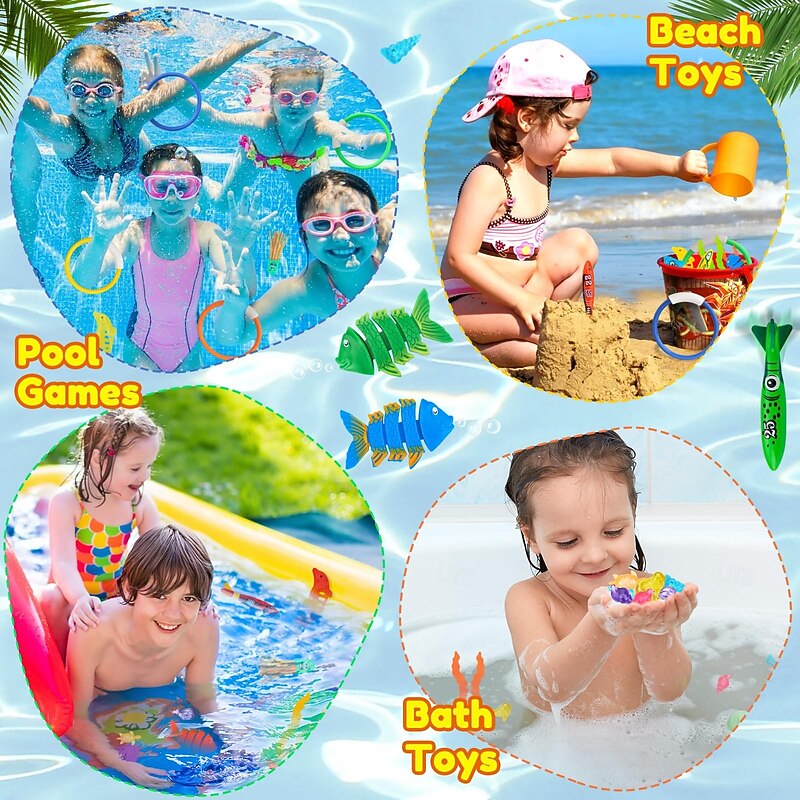 Diving Pool Toys for Kids Age 4-12,28Pcs Swimming Underwater Pool Toys for Kids,Water Toys for Pool Party Favors,Summer Diving Toys2