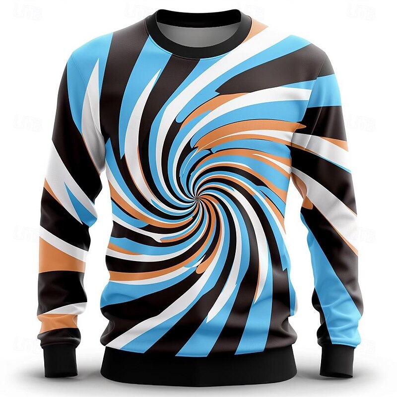 Men's Dazzle color Hoodies Sweatshirt Long Sleeve Sweatshirt Crew Neck Fashion Cowboy 3D Print Fall Winter