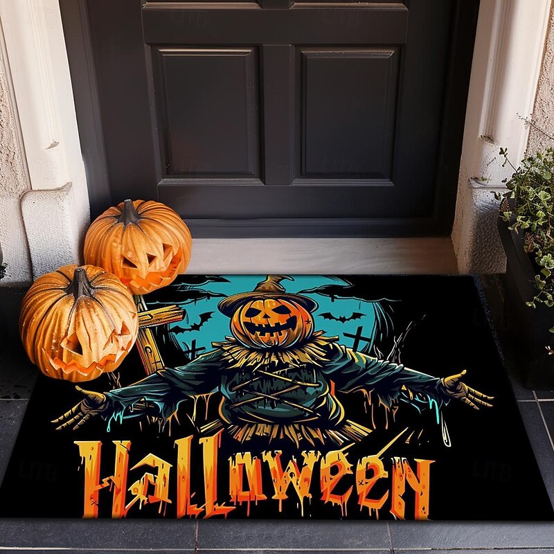 Halloween Decorations Pumpkin Scarecrow Doormat Kitchen Mat Floor Mat Non-Slip Area Rug Oil Proof Rug Indoor Outdoor Mat Bedroom Decor Bathroom Mat Entrance Rug2