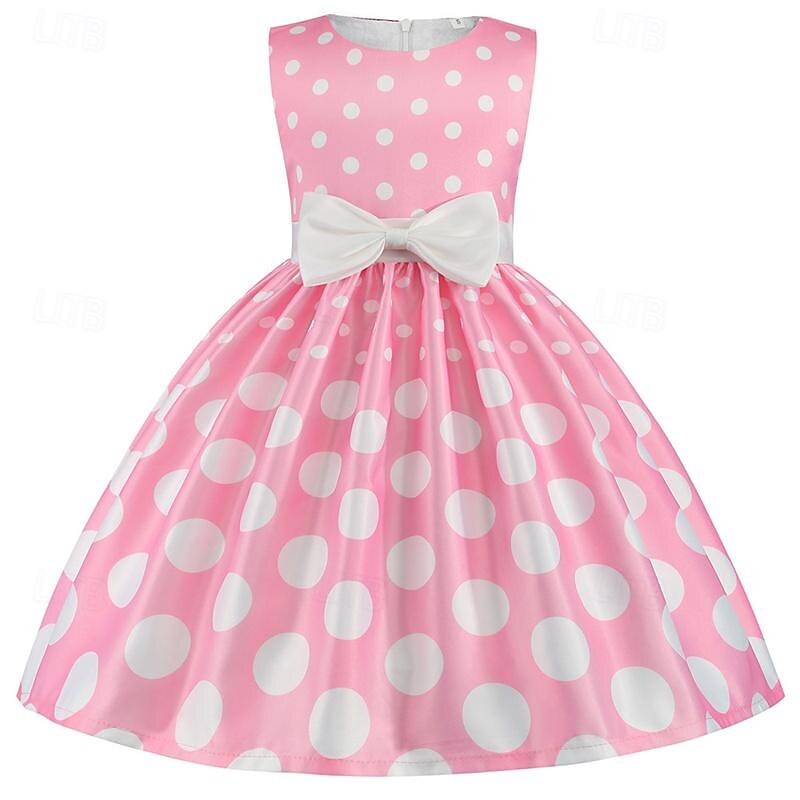 Girls' 3D Spot Party Dress Sleeveless Summer Performance Party Birthday Princess Beautiful Sweet Kids 4-12 Years Party Dress Swing Dress A Line Dress Midi Regular Fit2