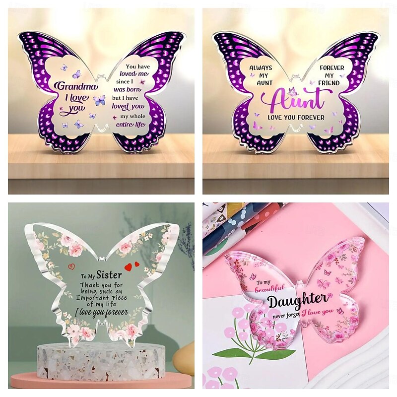 Butterfly Shaped Acrylic Decorative Plate - Perfect Gift for Grandma, Aunts, Sisters, and Mom - Ideal for Birthdays, Christmas, Mother's Day, and Thanksgiving