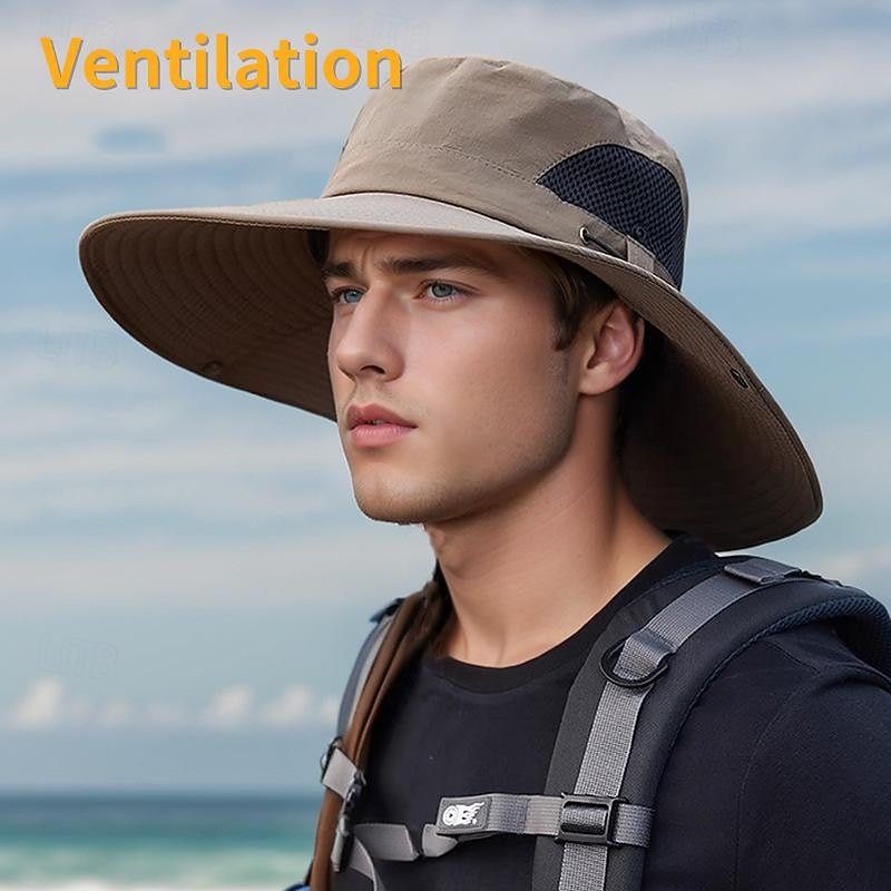 Sun Hat Bucket Hat Boonie hat Waterproof UV Protection Summer Spring Drawstring Wide Brim Men's Fishing Activity3