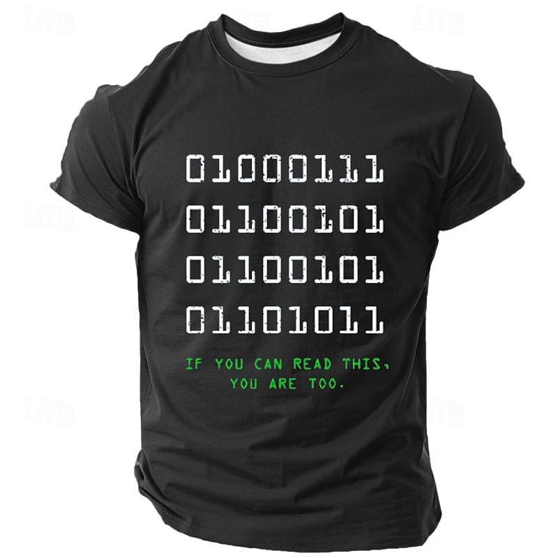Mens Geek Binary Code Graphic T-Shirt - 'If You Can Read This, You Are Too' Funny Programmer Short Sleeve Tee2