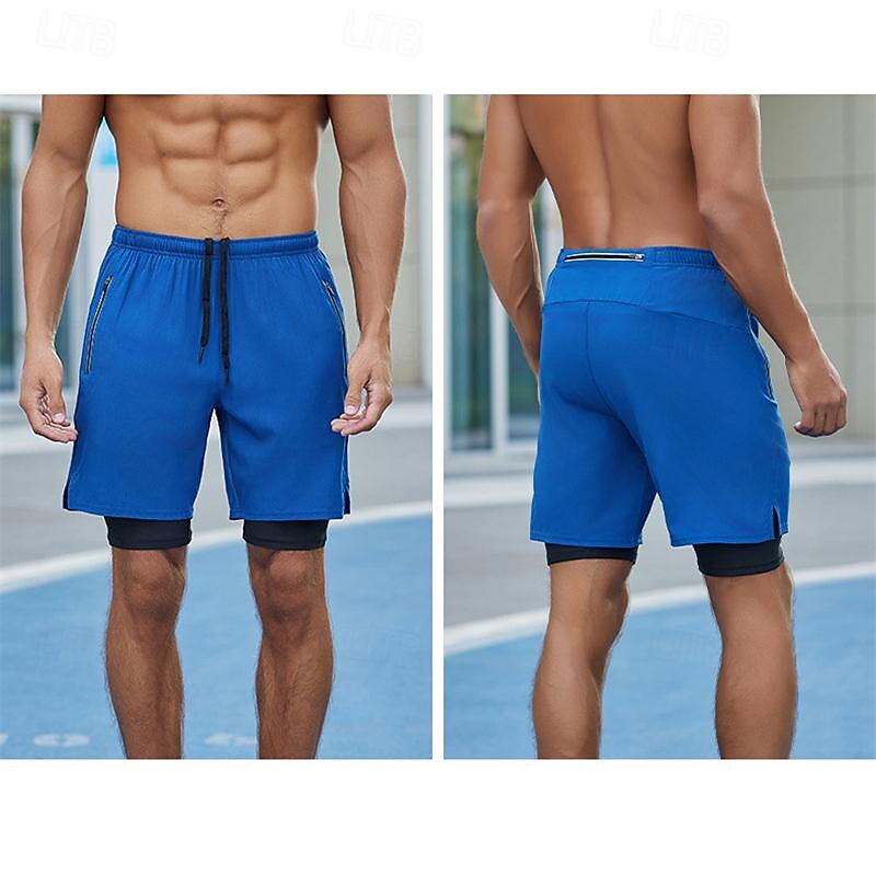 Men's Running Shorts Gym Shorts Sweat Shorts Pocket Drawstring 2 in 1 Elastic Waistband Shorts Outdoor Sports & Outdoor Athletic Quick Dry Soft Marathon Running Workout Tailored Fit Sportswear3