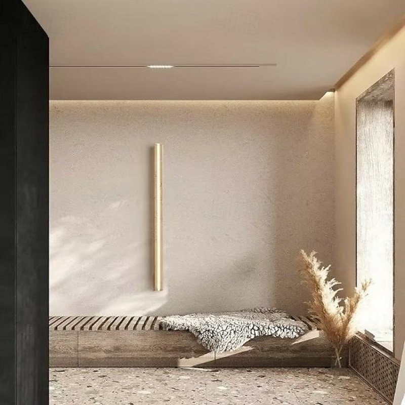 LED Indoor Wall Lights Warm White 1-Light Creative Natural Yellow Travertine Retro Wabi-sabi Wind Art Ambient Lighting Simple Living Room Bedroom 110-240V4