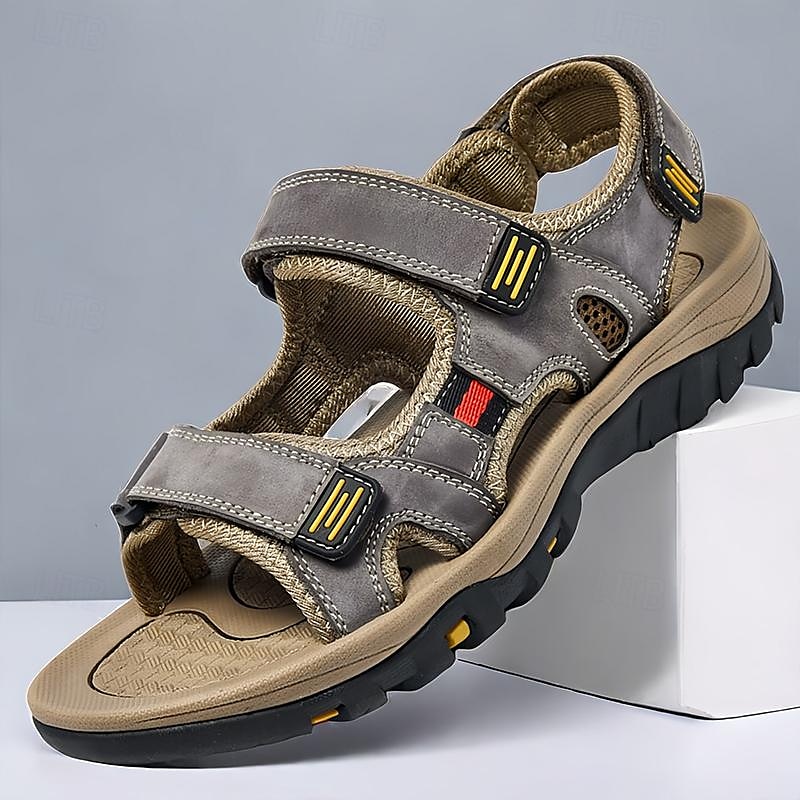 Men's Outdoor Hiking Sandals - Adjustable Strap Summer Beach Sandals for Adventure