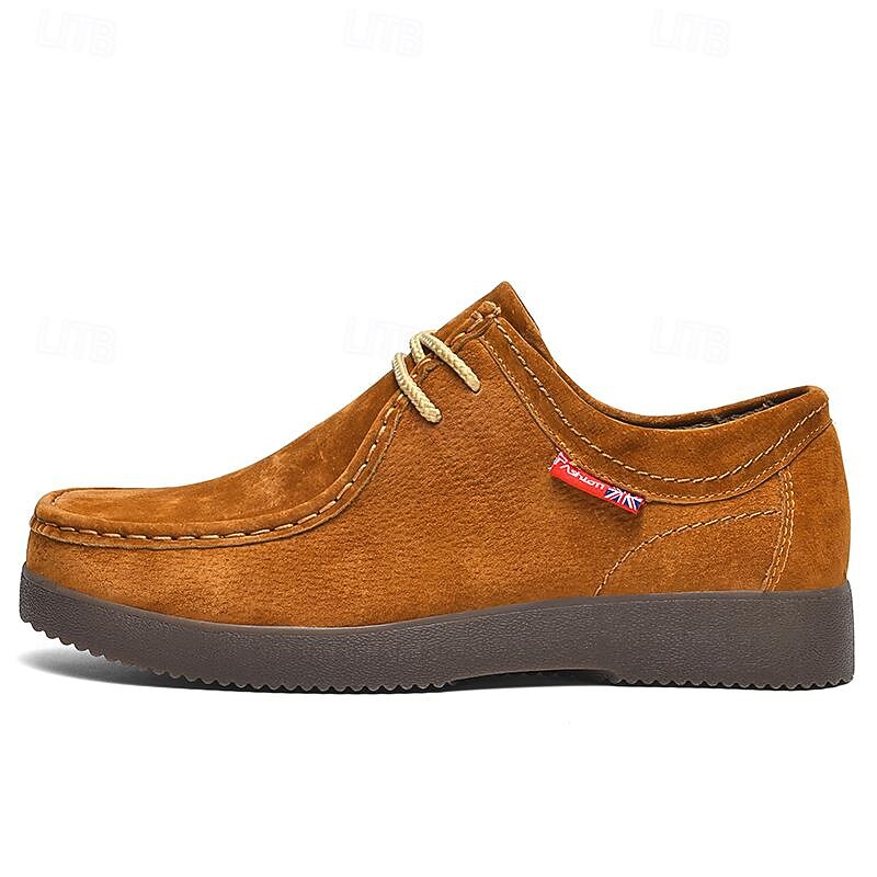Men's Brown Suede Moccasin Shoes - Comfortable and Stylish Lace-Up Casual Shoes for Everyday Wear4