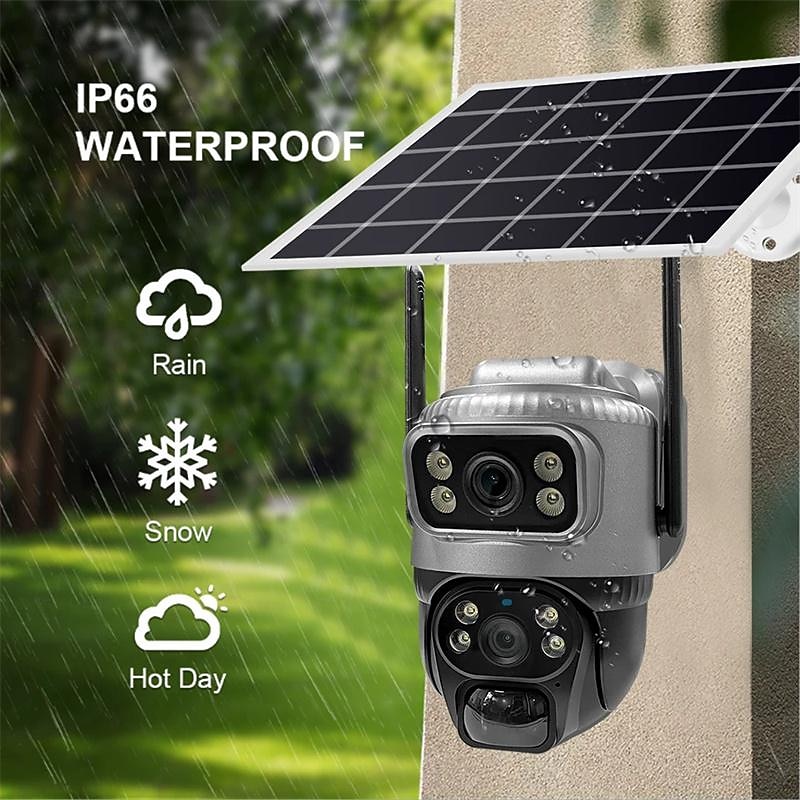 Dual Lens 4G Camera Solar PIR Human Detection Night Vision Waterproof Security Video IP Camara 8MP 4K Battery CCTV Monitor2