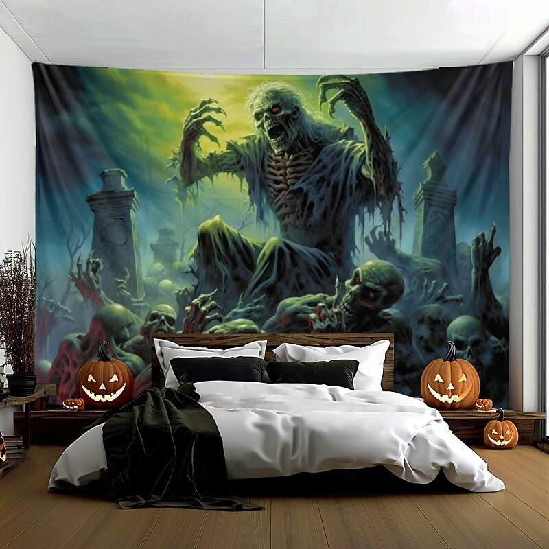 Halloween Decorations Monster Zombies Hanging Tapestry Wall Art Large Tapestry Mural Decor Photograph Backdrop Blanket Curtain Home Bedroom Living Room2
