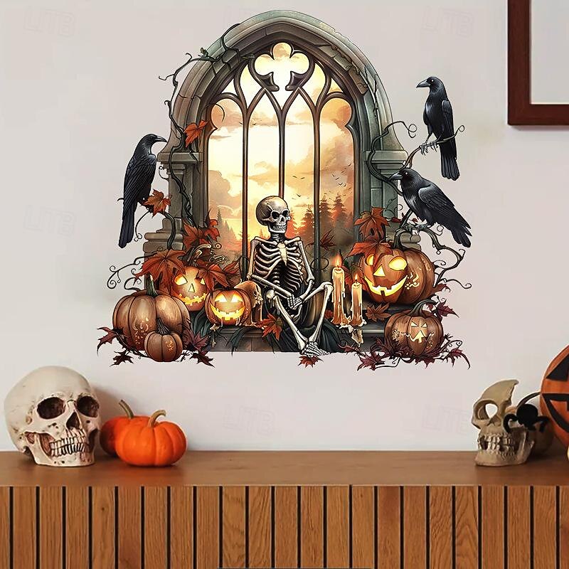 New Halloween Horror Hole Wall Decals - Spooky Party Decor, Self-Adhesive Waterproof Stickers for Doors and Windows2