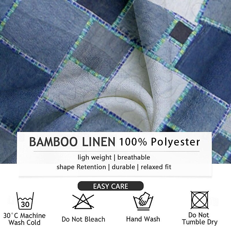 Men's Geometric Color Block Geometric Pattern Button Up Shirt Printed Shirts Short Sleeve Hawaiian Resort Outdoor Business / Ceremony / Wedding Summer Turndown Print Button-Down Blue Khaki Gray3