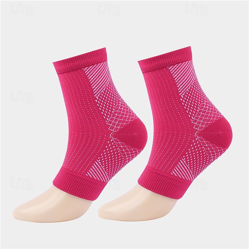 Compression Leg Sleeves 1 Pair Basic Women's Tube Socks Breathable Sweat wicking Comfortable Gym Workout Basketball Running Jogging Cycling Sports Solid Colored Nylon Black White Fuchsia4