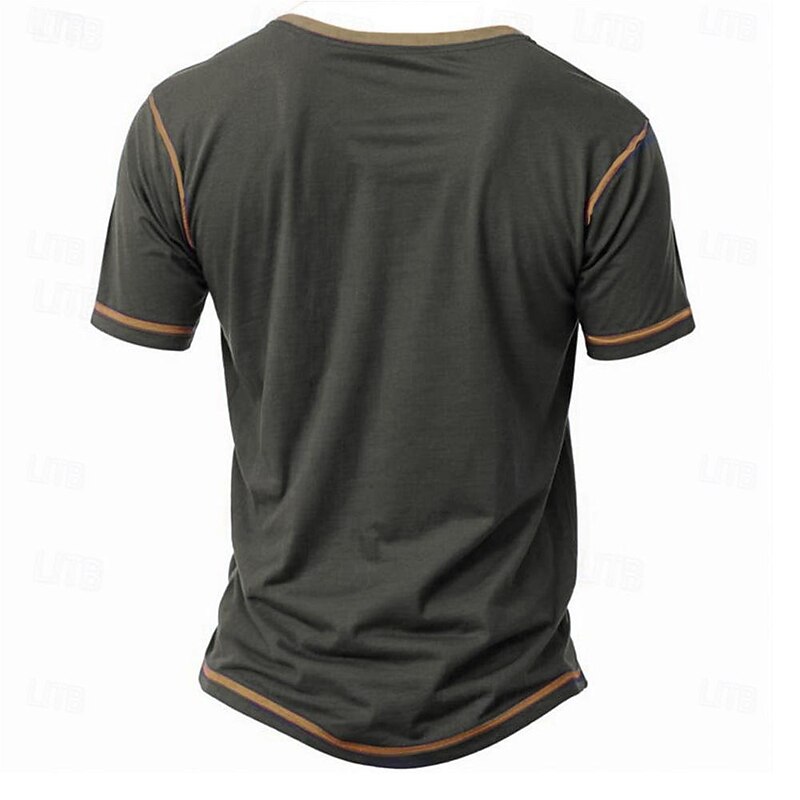 Men's American US Flag Eagle T Shirt Henley Shirt Short Sleeve 3D Print Designer Retro Vintage Street Casual Daily Summer Spring Royal Blue Blue Gray Henley Henley T-Shirt3