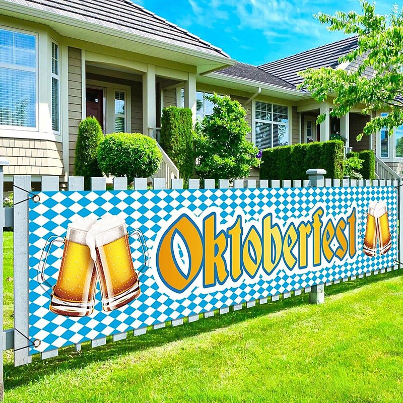 German Oktoberfest 2025 Outdoor Banner Background Holiday Party Decoration Scene Decoration Hanging Flag