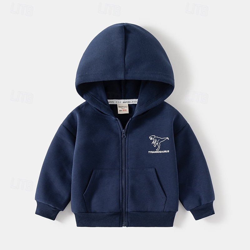 Boys' 3D Cartoon Dinosaur Coat Outerwear Long Sleeve Summer Spring Fashion Basic Little Kids(4-7ys) 4-7 Years Hooded Outdoor Casual Daily Regular Fit4