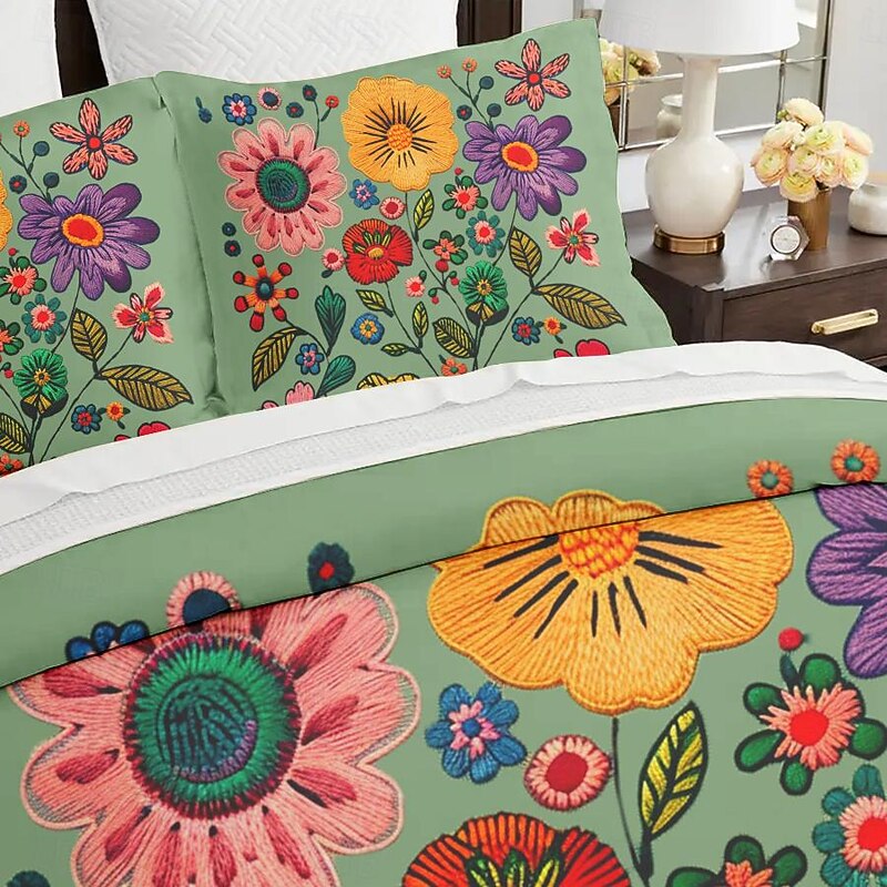 Botanical Floral Duvet Cover Set - Includes Duvet Cover and Pillowcases - Elegant Nature-Inspired Design - Soft and Comfortable Fabric - Perfect for Bedroom Decor2