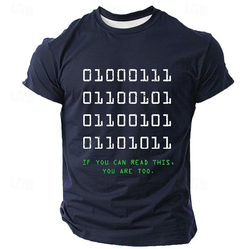 Mens Geek Binary Code Graphic T-Shirt - 'If You Can Read This, You Are Too' Funny Programmer Short Sleeve Tee4