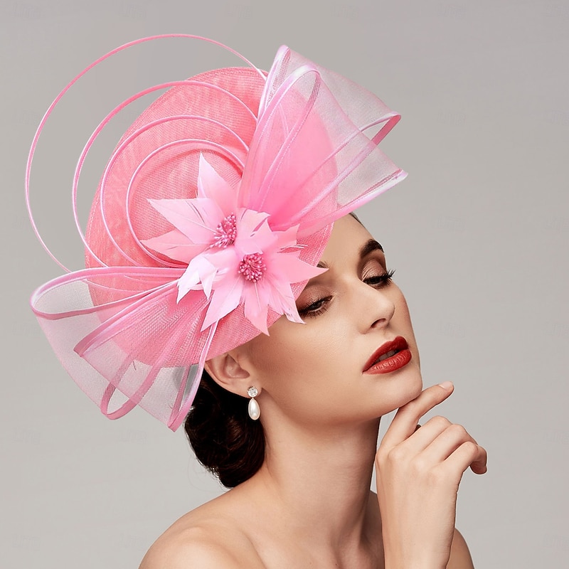 Fascinators Net Saucer Hat Wedding Horse Race Ladies Day Melbourne Cup With Cap Flower Headpiece Headwear3