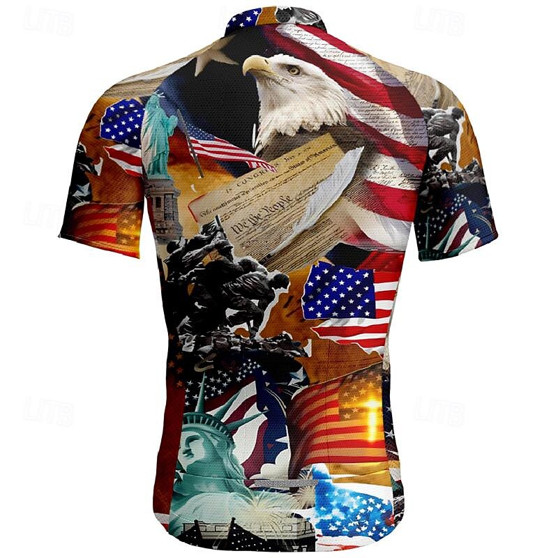 Men's Cycling Jersey Lion National Flag Short Sleeve Bike Tee Tshirt Jersey Top with 3 Rear Pockets Mountain Bike MTB Quick Dry Breathable Sports Red Blue Brown Clothing Apparel2