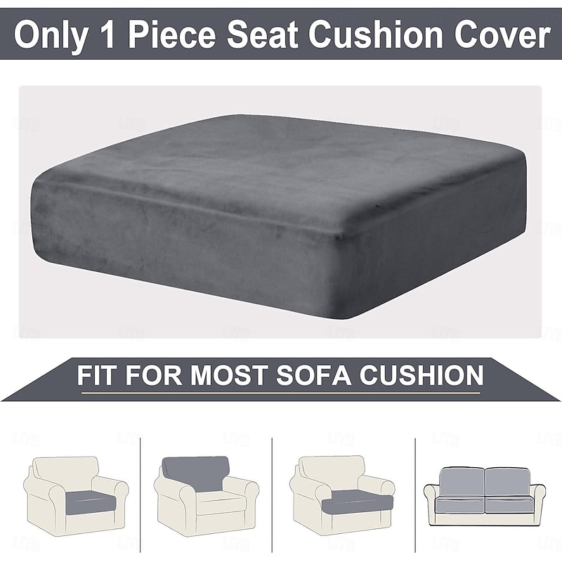 Couch Cushion Covers 1 Piece Velvet Stretch Sofa Seat Covers or Backrest Covers Soft Individual Couch Covers for Sectional Sofa3