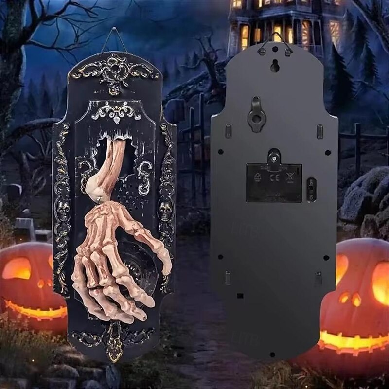 Halloween Devil's Hand Shines Light and Speaks Funny Door Lock Creative Home Decoration Light AAA Batteries Powered 1PC4