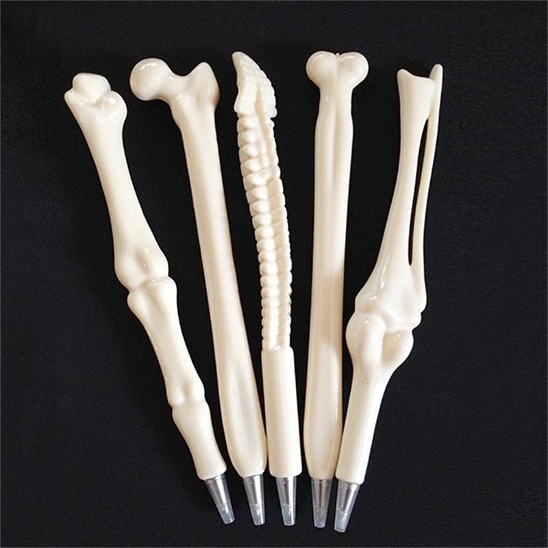 6 Random Creative Novel Stationery Supplies Realistic Bone Shaped Ballpoint Pens Halloween Party Supplies2