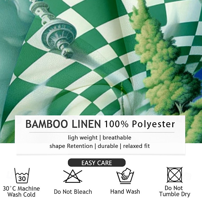 Men's Tree Pattern 3D Beach Shirt Summer Hawaiian Shirt Button Up Shirt Short Sleeves Shirt Turndown Collared Shirts Hawaiian Casual Vacation Daily Green S M L3